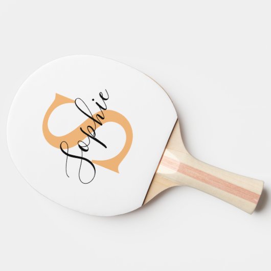 Elegant Script Custom Name Personalized Gift 卓球ラケット (横)