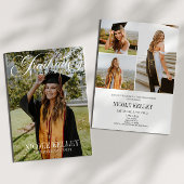 Elegant Script Custom Photo Graduation 招待状