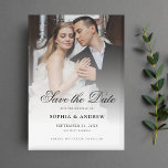 Elegant Script Custom Photo Save the Date Wedding マグネット<br><div class="desc">Photo save the date wedding design</div>