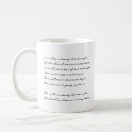 Elegant Script Custom Quote, Poem,  Song Lyrics コーヒーマグカップ