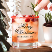 Elegant Script Custom Text Christmas Cocktail ウイスキーグラス