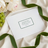 Elegant Script Dark Green Formal Wedding ラベル