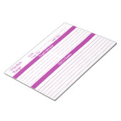 Elegant Script Dark Pink 8.5x11 Recipes ノートパッド (アングル)