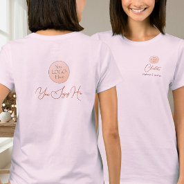 Elegant Script Employee Name Business Logo Makeup Tシャツ