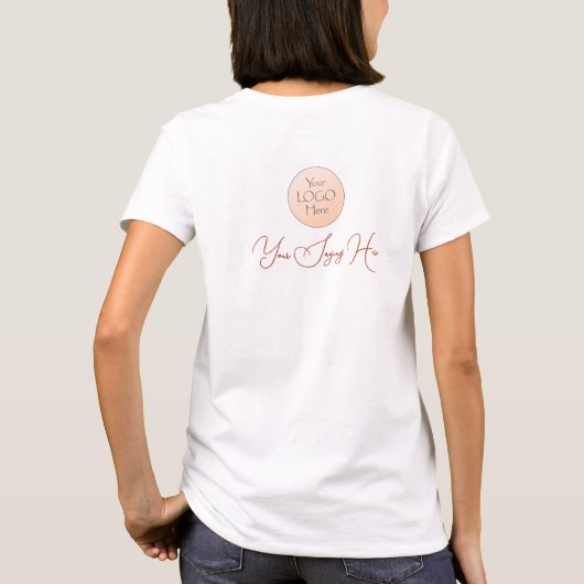 Elegant Script Employee Name Business Logo Makeup Tシャツ (裏面)