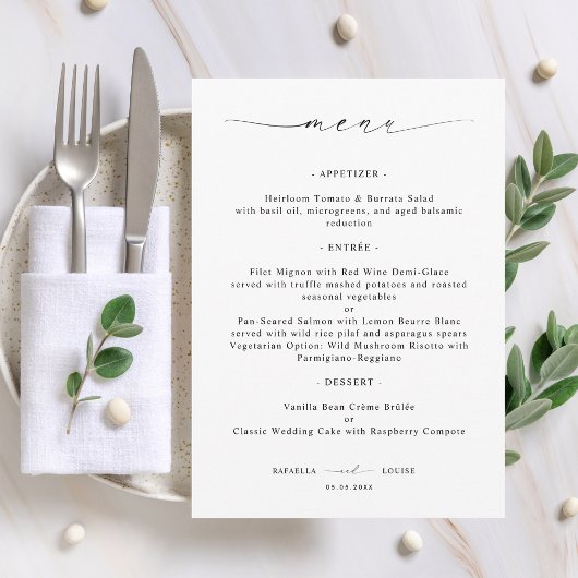 Elegant Script Engagement Wedding or Bridal Shower メニュー