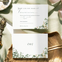 Elegant Script Eucalyptus Foliage Wedding RSVP
