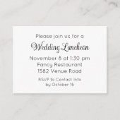 Elegant Script Extra Wedding Event Invitation エンクロージャーカード (正面)