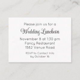 Elegant Script Extra Wedding Event Invitation エンクロージャーカード