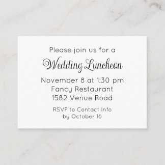 Elegant Script Extra Wedding Event Invitation エンクロージャーカード