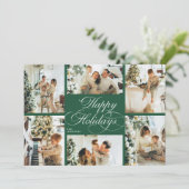 Elegant Script & Family Photo Collage Christmas シーズンカード (スタンド正面)