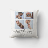 Elegant Script First Fathers Day 5 Photo Collage クッション (正面)