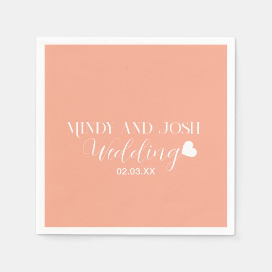 Elegant Script floating heart スタンダードカクテルナプキン (正面)