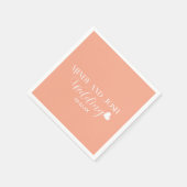 Elegant Script floating heart スタンダードカクテルナプキン (角)