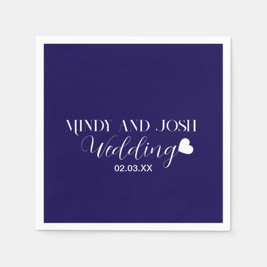 Elegant Script floating heart スタンダードカクテルナプキン (正面)