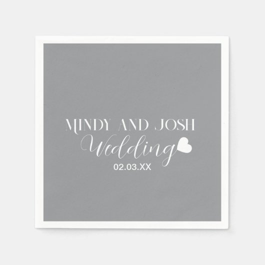 Elegant Script floating heart スタンダードカクテルナプキン (正面)