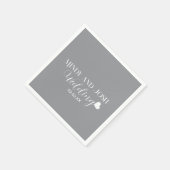 Elegant Script floating heart スタンダードカクテルナプキン (角)