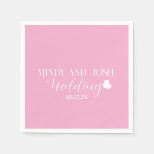 Elegant Script floating heart スタンダードカクテルナプキン (正面)