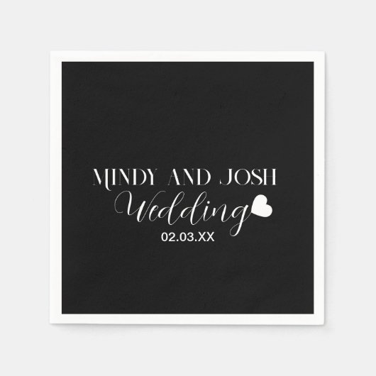 Elegant Script floating heart スタンダードカクテルナプキン (正面)