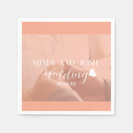 Elegant Script floating heart Photo スタンダードカクテルナプキン