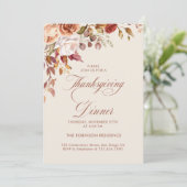 Elegant Script Floral Thanksgiving Dinner  招待状 (スタンド正面)