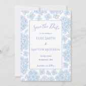 Elegant Script Floral Wedding Save The Date Card 招待状 (正面)