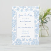 Elegant Script Floral Wedding Save The Date Card 招待状 (スタンド正面)
