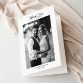 Elegant Script Folded Wedding Photo サンキューカード