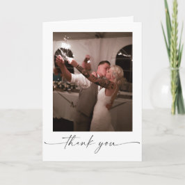 Elegant Script Folded Wedding Thank You Card サンキューカード