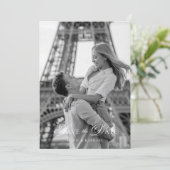 Elegant Script Font Photo Save the Date セーブザデート (スタンド正面)