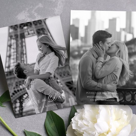 Elegant Script Font Photo Save the Date セーブザデート