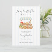 Elegant Script Fresh Off the Market Bridal Shower 招待状 (スタンド正面)