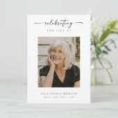 Elegant Script Funeral Ceremony Service With Photo プログラム (スタンド正面)