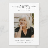 Elegant Script Funeral Ceremony Service With Photo プログラム (正面)