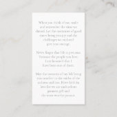 Elegant Script Funeral Photo Prayer Cards 名刺 (裏面)