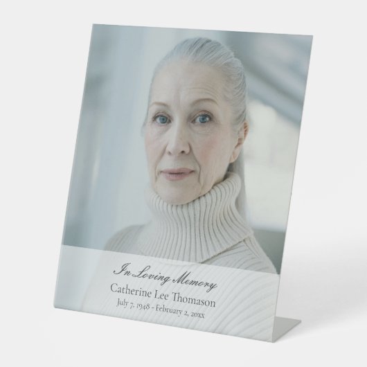 Elegant Script Funeral Tabletop Sign 台座サイン (正面)