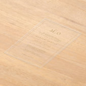 Elegant Script Gold Monogram アクリル招待状 (レイダウン)