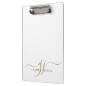 Elegant Script Gold Monogram Initials Name  クリップボード (左)