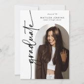 Elegant Script Grad Arch Photo Collage Graduation 招待状 (正面)