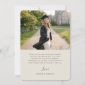 Elegant Script Grad Arch Photo Graduation Party サンキューカード (裏面)