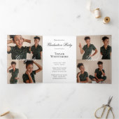 Elegant Script Grad Photo Collage Graduation Party 三つ折り招待状 (内部)