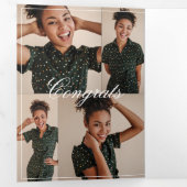 Elegant Script Grad Photo Collage Graduation Party 三つ折り招待状 (内部最初)