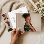 Elegant Script Grad Photo Graduation Announcement 箔招待状