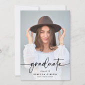Elegant Script Graduate 2 Photo Collage Graduation 案内状 (正面)