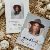 Elegant Script Graduate 2 Photo Collage Graduation 案内状