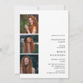 Elegant Script Graduate 4 Photo Collage Graduation 招待状 (裏面)