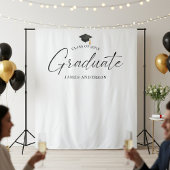 Elegant Script Graduation Party Photo Backdrop タペストリー