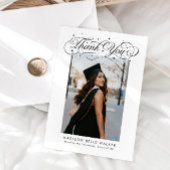 Elegant Script Graduation Photo サンキューカード