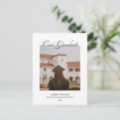 Elegant Script Graduation Photo Card | Annoucement シーズンポストカード (スタンド正面)