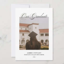 Elegant Script Graduation Photo Card | Annoucement 招待状